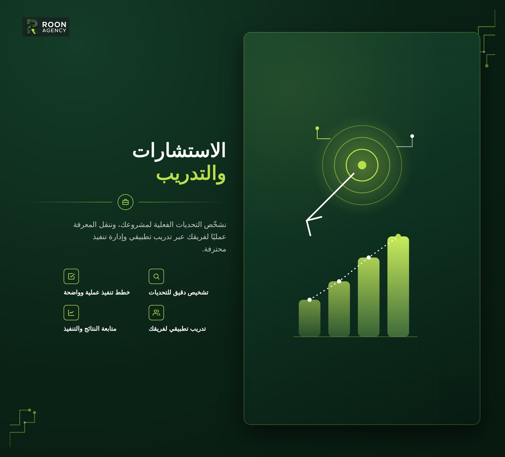 الاستشارات والتدريب وإدارة المشاريع