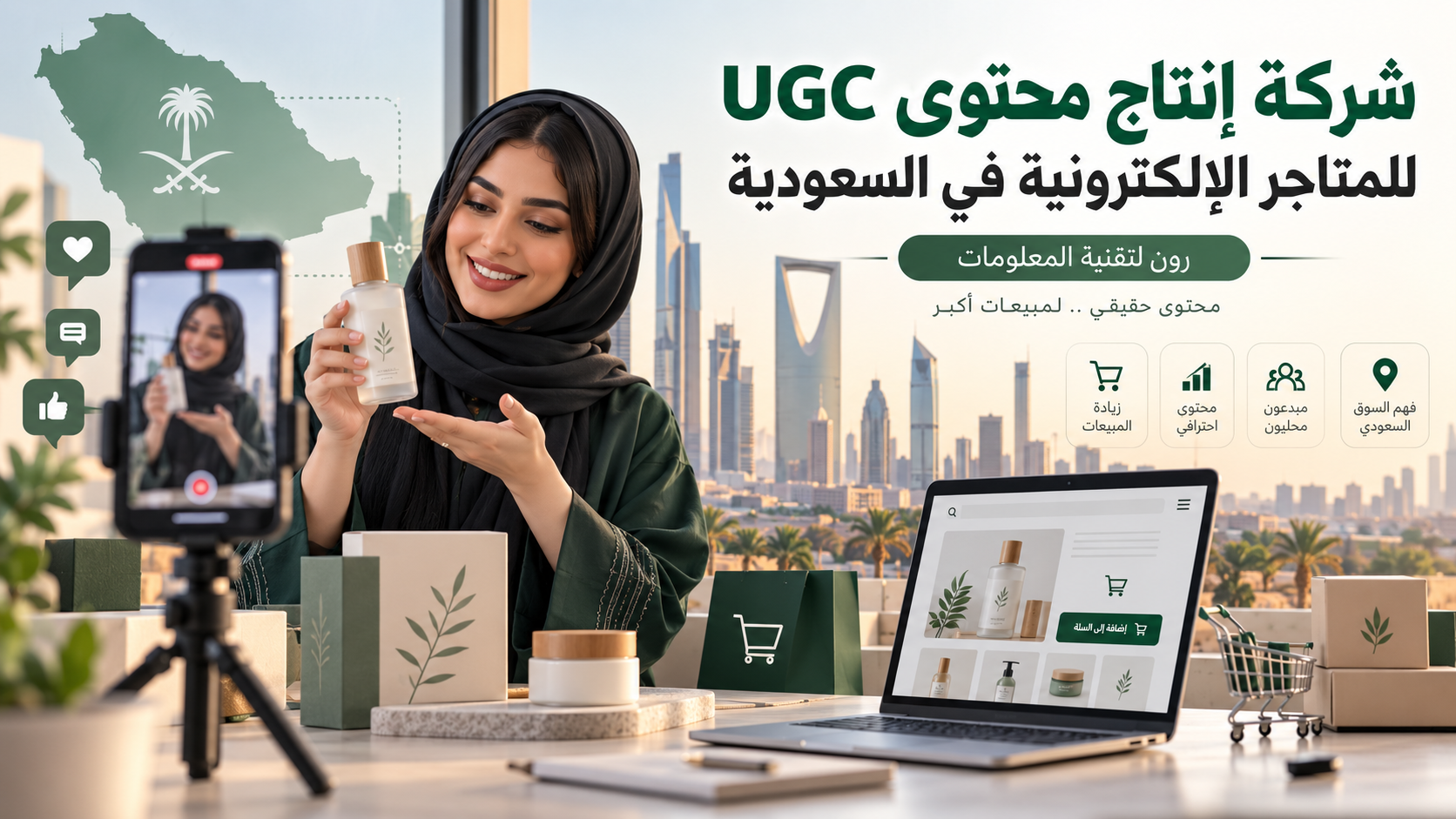 شركة إنتاج محتوى UGC للمتاجر الإلكترونية في السعودية
